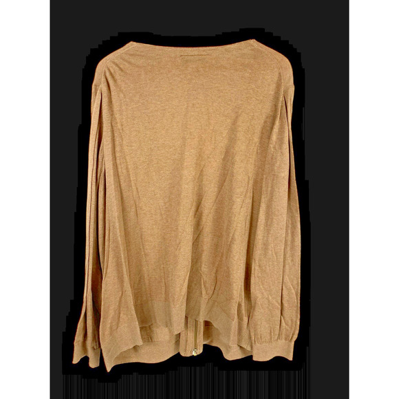 Lane Bryant 26/28 4X Cardigan Sweater Tan Brown 1/2 Zip Cotton Preppy Coastal - Picture 5 of 9